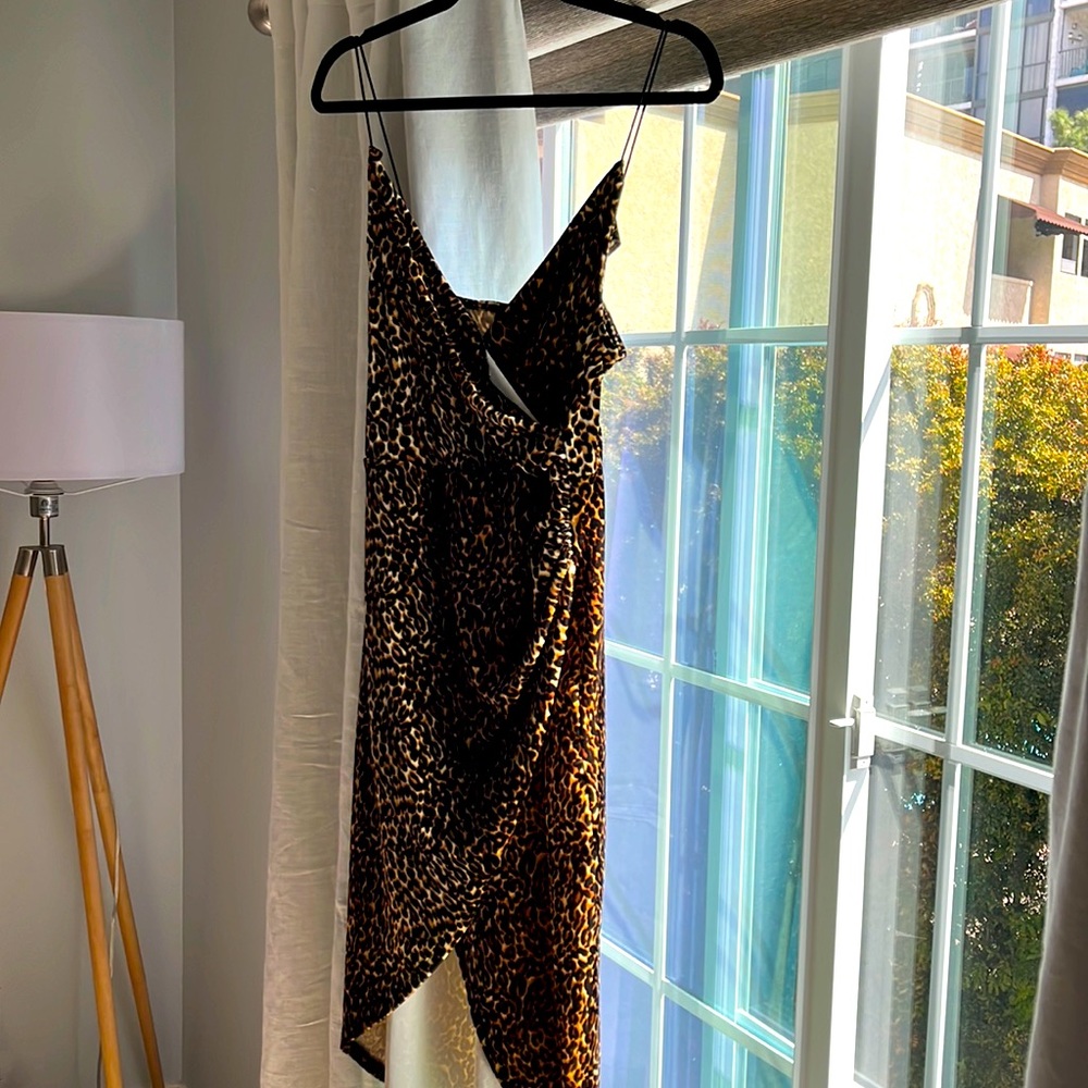 leopard print strappy dress